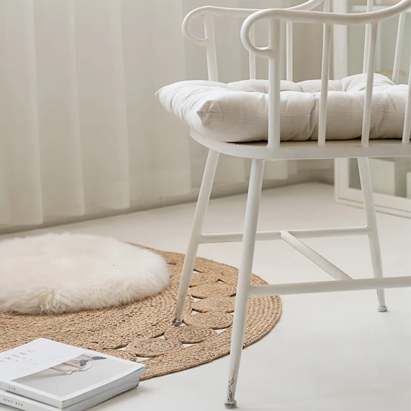 Обеденный стул Ins железная белая коляска для маленькой квартиры Северной Европы