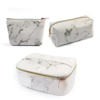 marble stripes lady makeup bag high quality necessaries double zipper make up organizer wash pouch for female toiletry kit bag