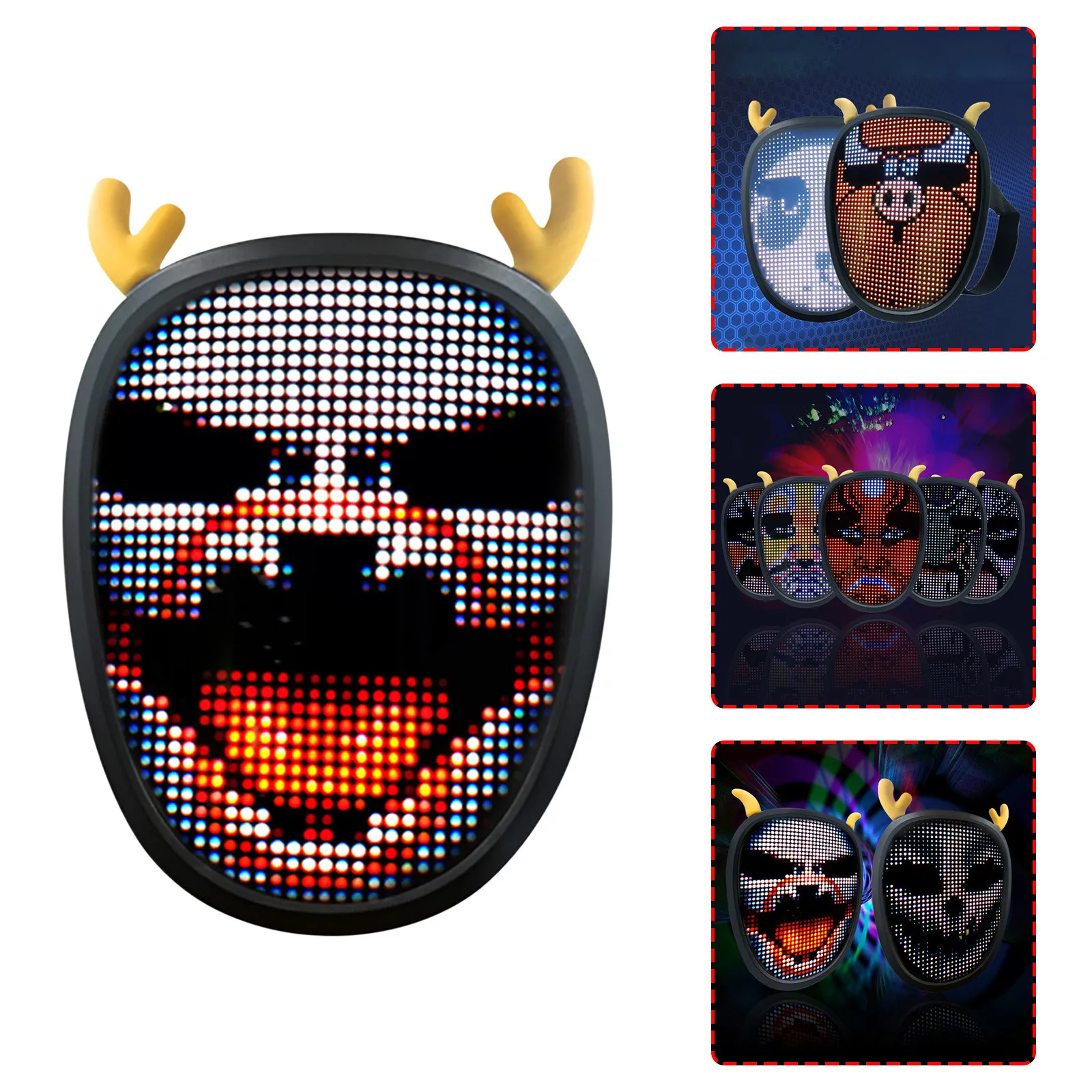 Светящаяся светодиодная маска на Хэллоуин для праздника вечеринки сделай сам