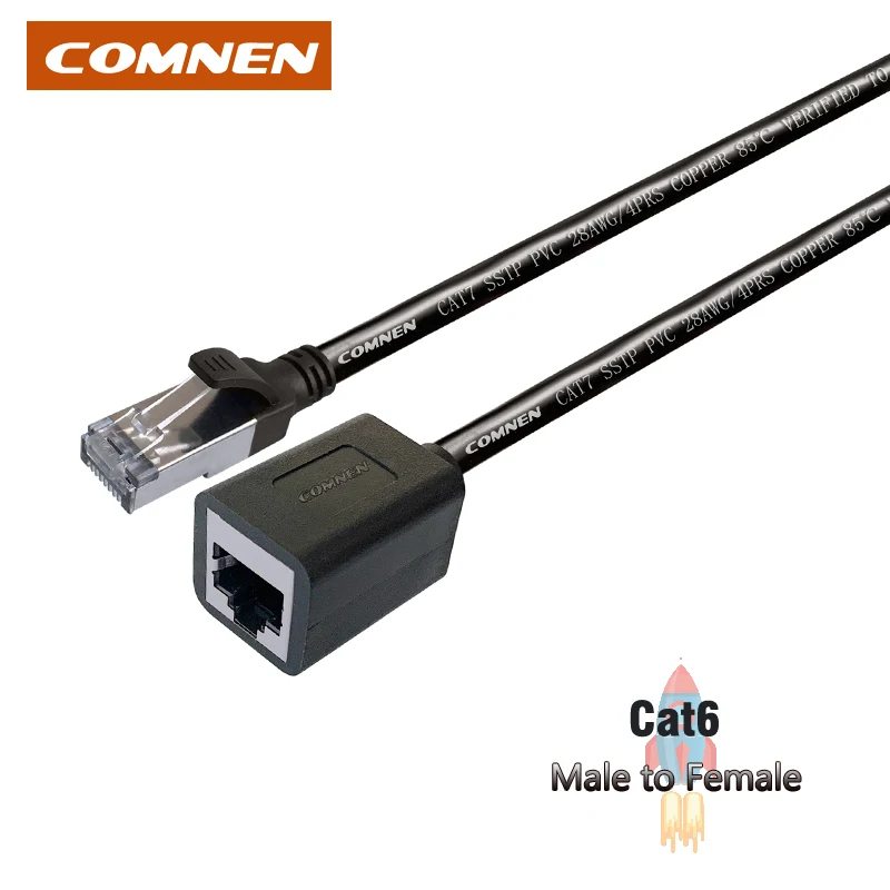 

COMNEN Ethernet Extension Cable Cat6/Cat5e RJ45 FTP Shielded Male to Female Extender Cable for Adapter Computer Router Network