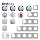 Wallpad DIY модуль серый Стекло Панель настенный светильник выключатель светодиодный индикатор Функция ключ только бесплатная Комбинации на возраст 1, 2, 3, 4, 5, несколько рамка