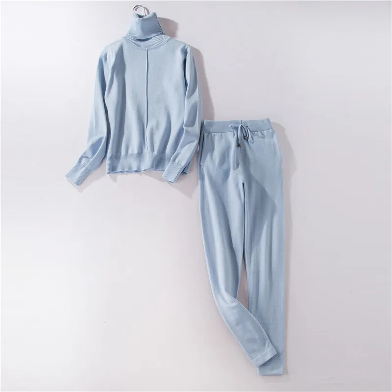 Женский спортивный костюм из Свитера и брюк повседневный трикотажный 2 предметов