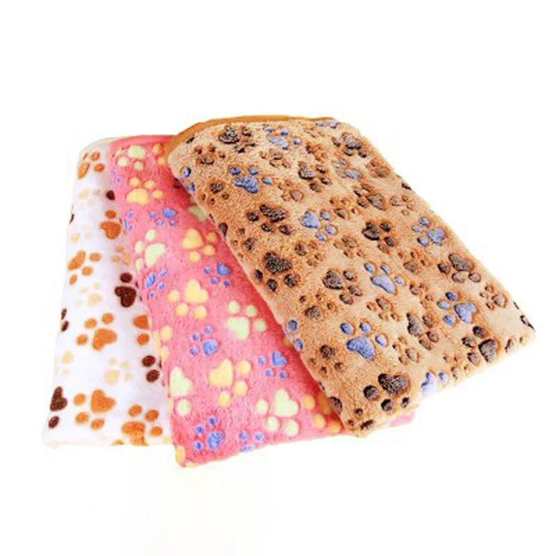 

1Pcs Coral Velvet Paw Print Dog Blanket Cat Dogs Mattress Winter Warm Blanket Household Pet Supplies