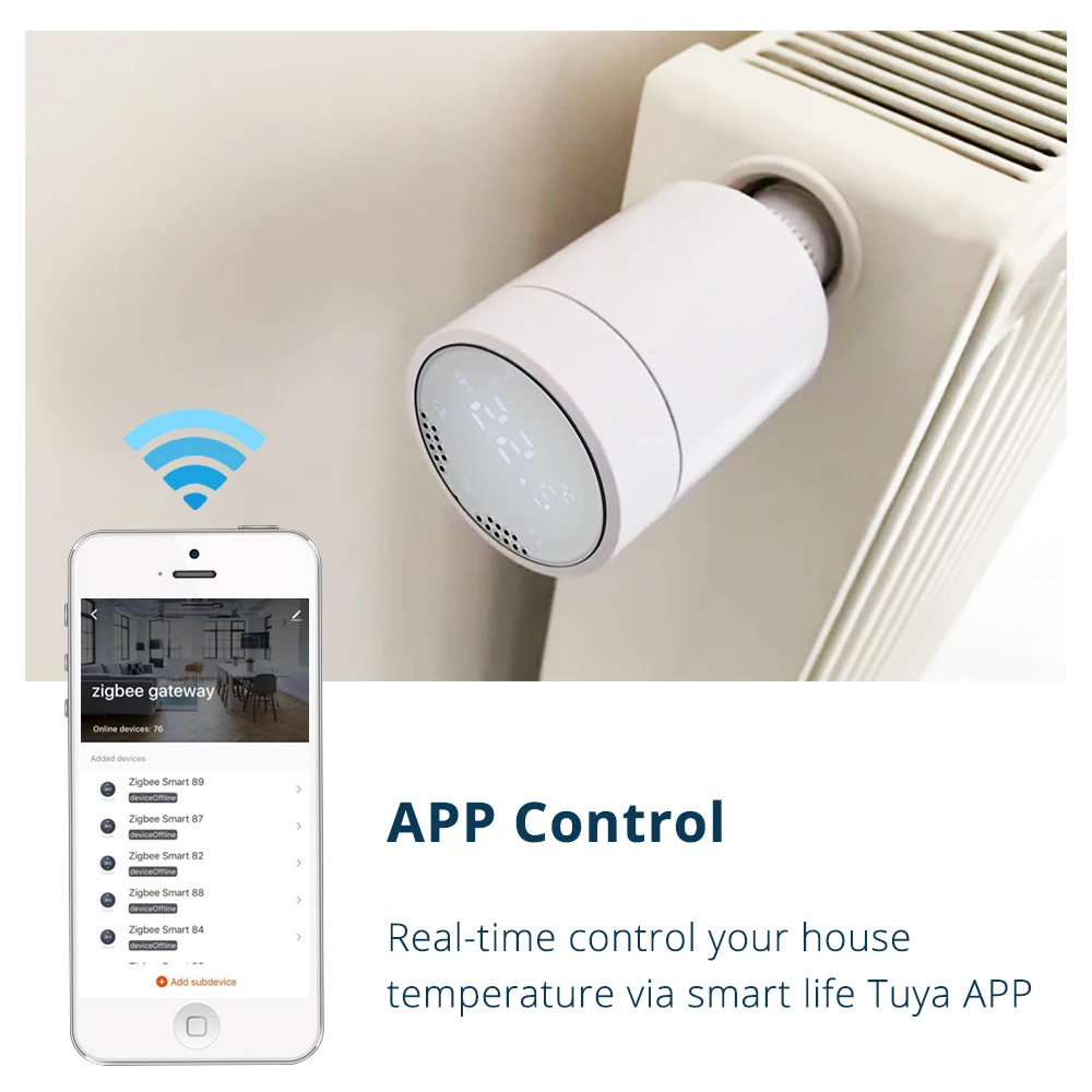 Привод радиатора Tuya Smart ZigBee программируемый термостатический клапан регулятор