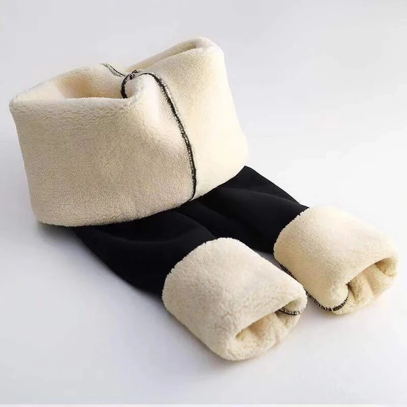 

ASHEYWR Winter Leggings Women Hight Waist Plus Velvet Super-Thick Warm Legging Female Solid Elastic Keep Warm Leggings Femme