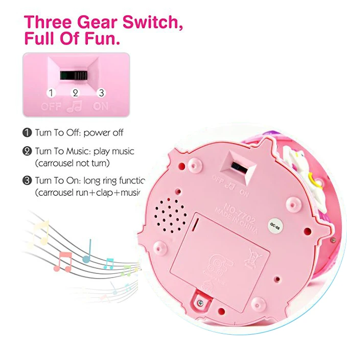Музыкальная шкатулка в виде карусели милая Веселая круглая электронная