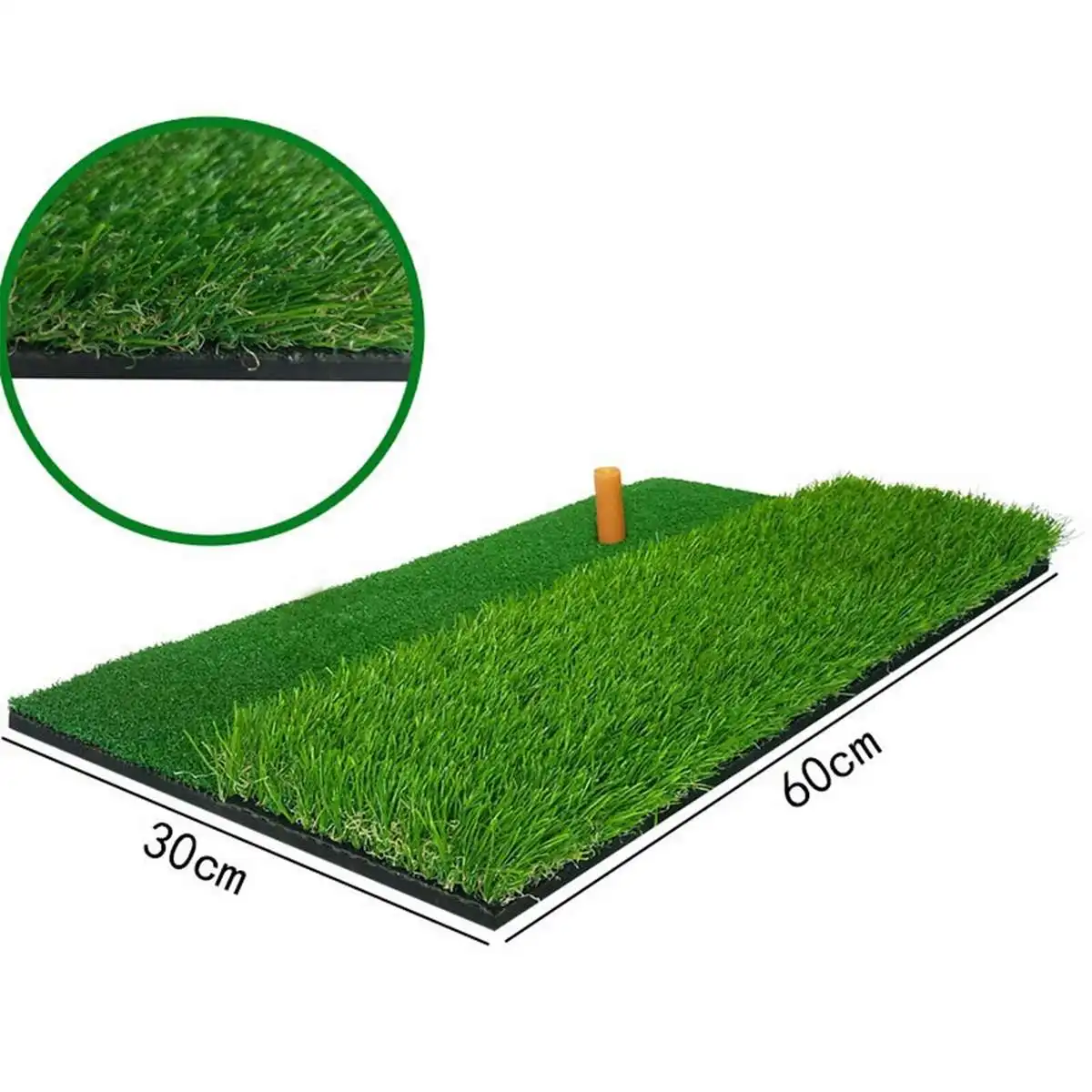 

60x30cm Golf Hitting Mat with Rubber Tee Hole Golf Training Aids Nylon Indoor Outdoor Golf Hitting Pad Grass Golf Holder Mats