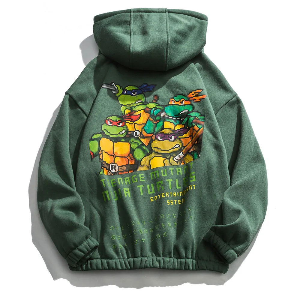 Зеленый OSCN7 High Street Plus бархатные теплые мужские толстовки с принтом зима Японская уличная хараджуку свитшот с капюшоном для мужчин s 60024 - Цвет: Зеленый