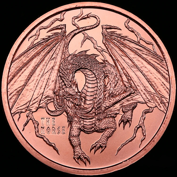 Чистая медь мир драконов монета коллекционные вещи одна унция новый бренд UNC 39