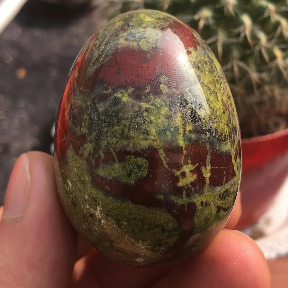

96g-Natural The dragon blood stone Crystal Egg Collection Reiki Healing