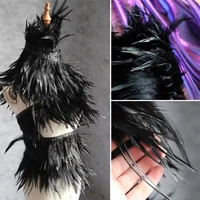 chicken feather lace trim black diy collar fringe decor arts crafts modelling skirts wedding dress designer accessories fabric