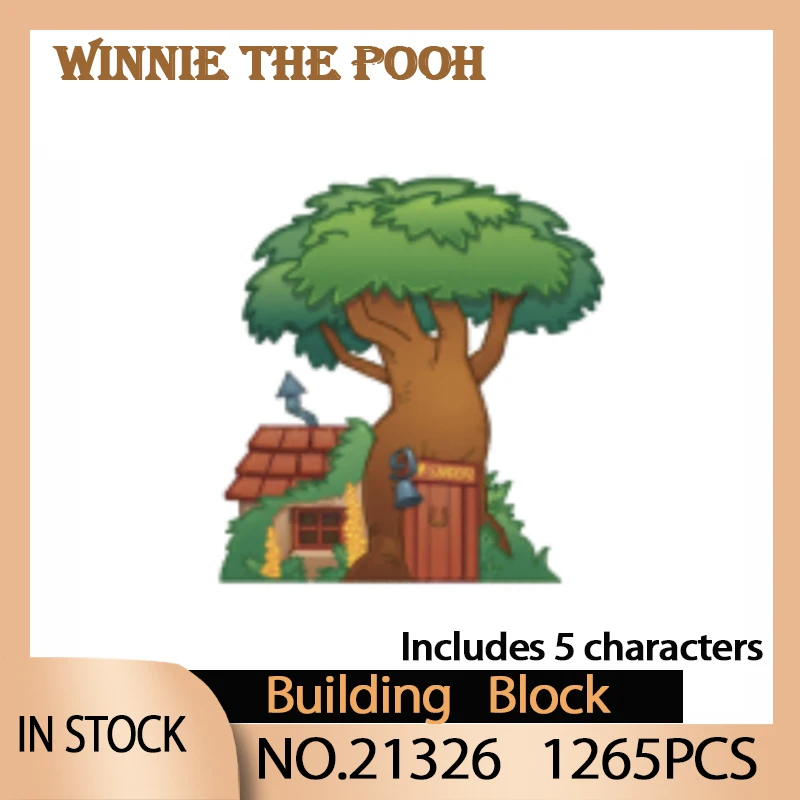 

61326, мультяшный желтый медведь, модель домика на дереве, строительные блоки MOC, детские игрушки для мальчиков и девочек, образовательные пода...