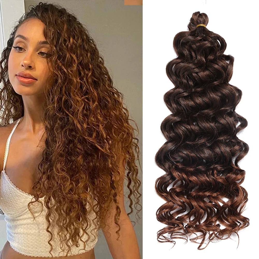 

Synthetic Braids Ocean Wave Crochet Hair Hawaii Afro Curls Braiding Hair Extensions Natural Blonde Ombre Water Wave for Women