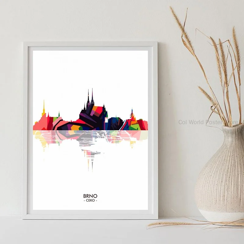 CEKO Skyline Brno красочная Минималистичная абстрактная карта холст плакат Настенный декор