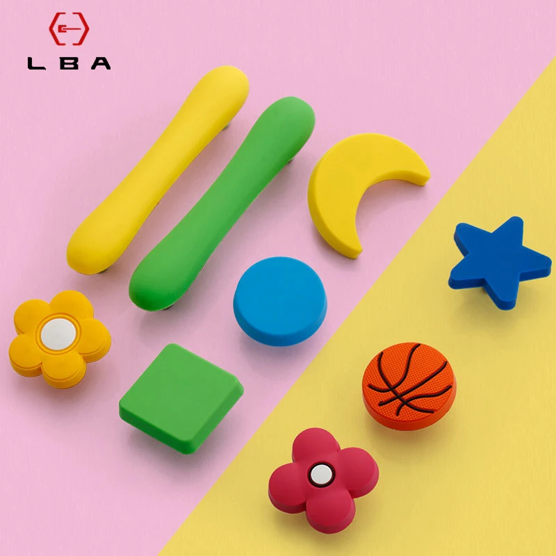 Мебельная фурнитура резиновые дверные ручки Милая Синяя Звезда Луна облако