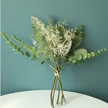 Buy Bundle Artificial Flower Plants Home Decoration Accessories Dried Flowers Mixed Resin Jewellery Green Silk Branch
