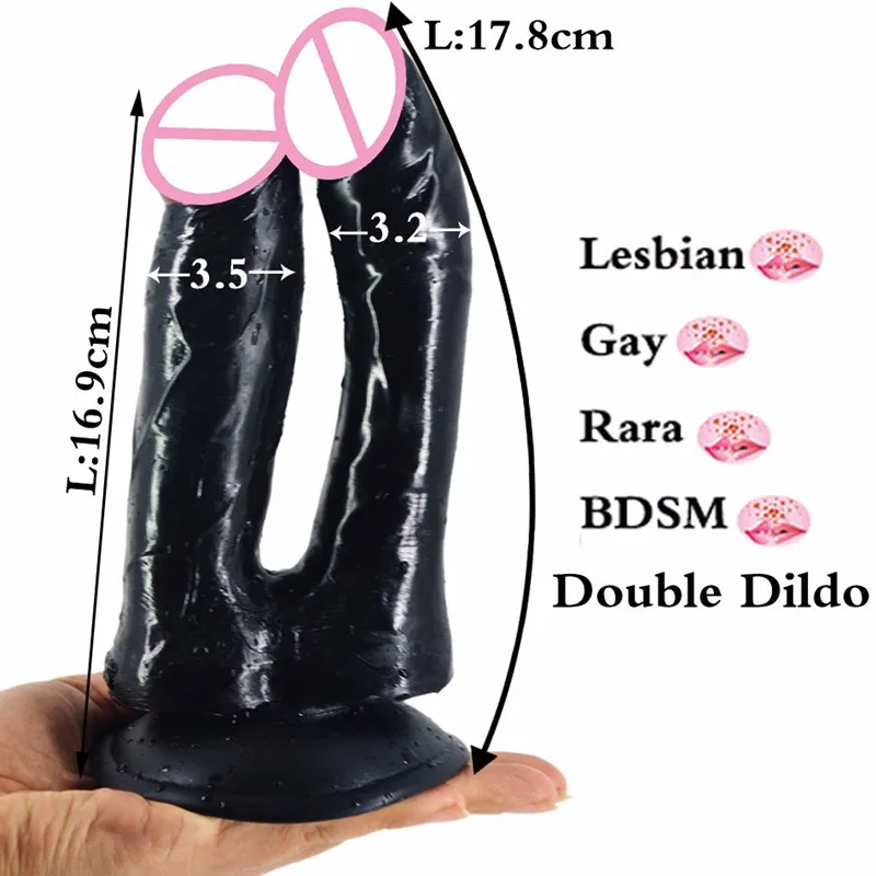Двуглавый фаллоимитатор секс-игрушка взрослый пенис Реалистичный поддельный