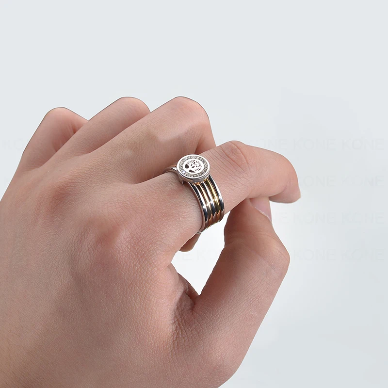 Роскошное циркониевое кольцо UZone с деревом жизни свадебные кольца из нержавеющей