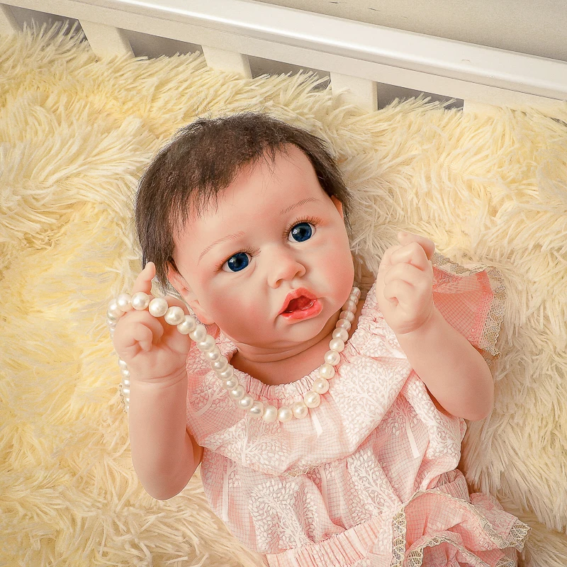 22 дюйма 55 см полностью силиконовая кукла Bebe Reborn куклы для детей реалистичные