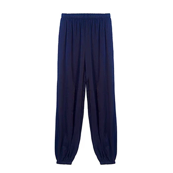 02 Dark Blue CISULI чистый шелк стрейч брюки для осени Kongfu спортивные брюки китайский шелк завод прямая Одежда Китай - Цвет: 02 Dark Blue