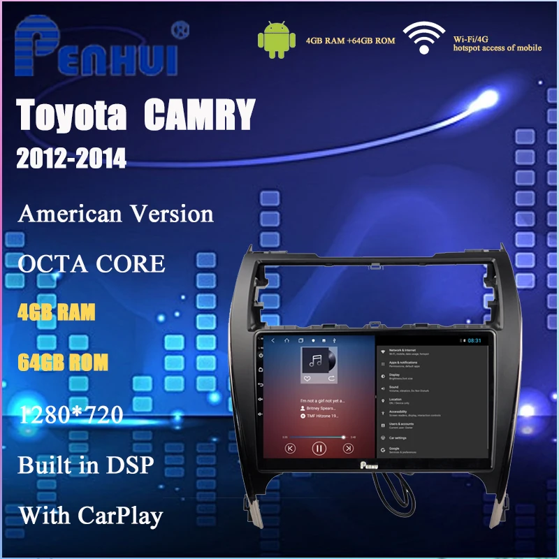 Автомобильный DVD для Toyota Camry (американская и Ближний Восток версия) 2012-2014 Радио