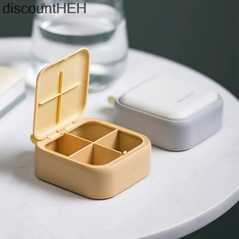 

Pill Box Four grid Compartment Travel 1Pcs Pill Case Organizer Medicine Tablet Dispenser Organizer Pill Box Splitters Organizer