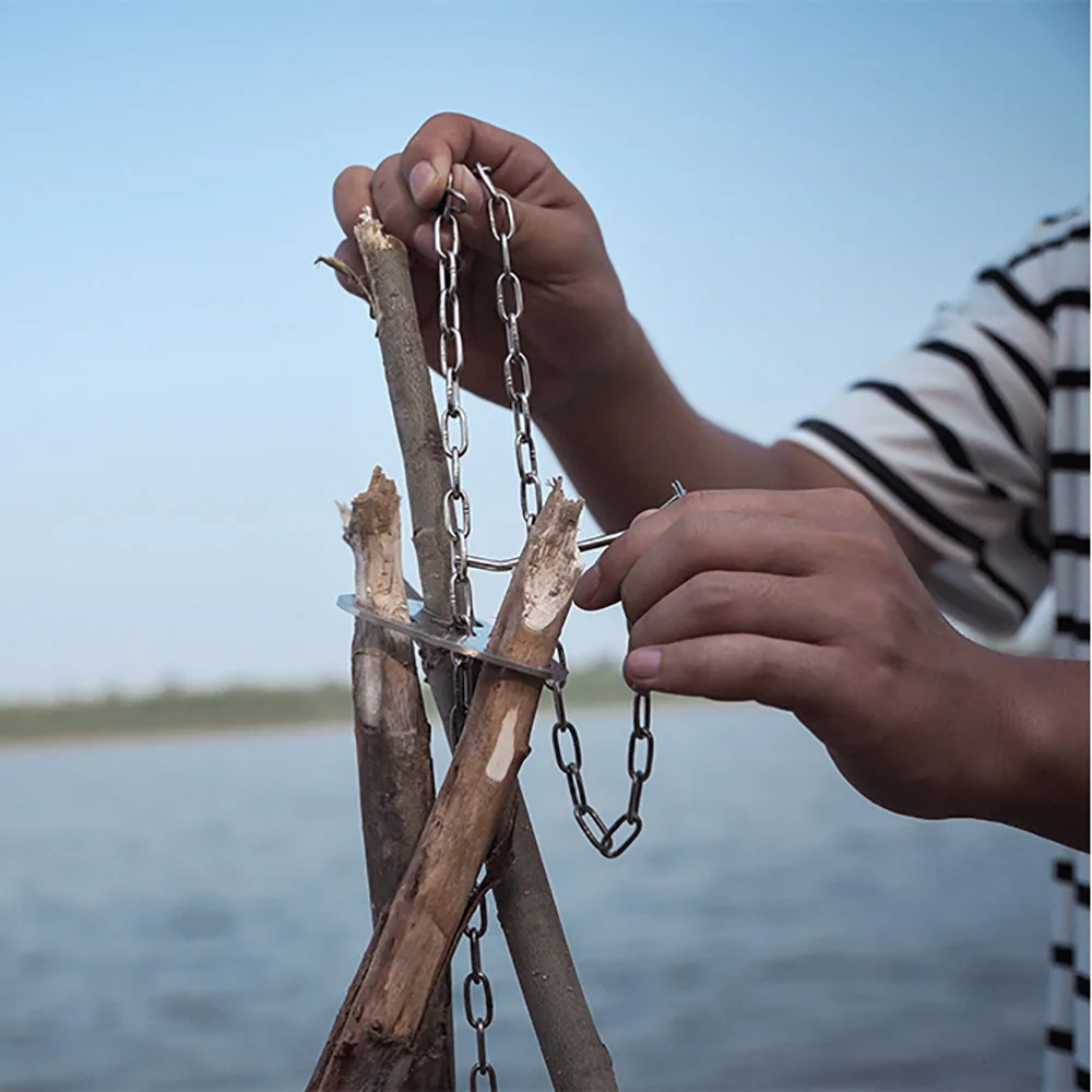 Крючок кольцо для барбекю треугольная подвесная стойка кемпинга кронштейн
