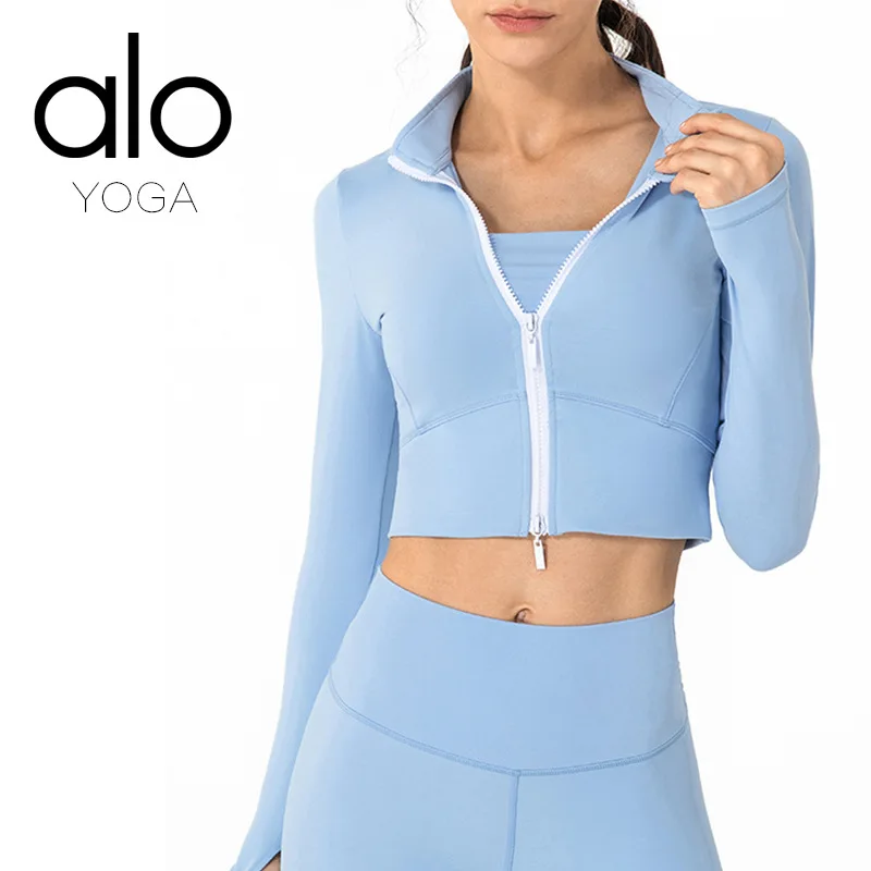 

Yoga Sports Slim Breathable Quick Drying Jacket Zipper Sports Running Fitness Outerwear Autumn Winter Long Sleeved Tops /40