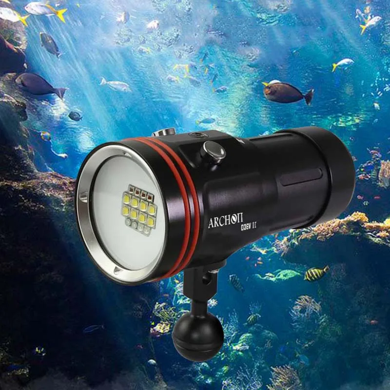ARCHON D36V-II обновление D36V W42V фонарик для дайвинга Подводное видео фотосъемка заполняющий свет 18650 фонарь для дайвинга