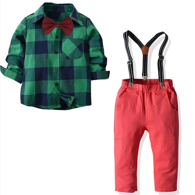 Модная одежда для мальчиков повседневная детей с галстук бабочкой длинными