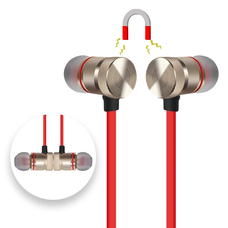 Bluetooth наушники металлические спортивные беспроводные с защитой от пота