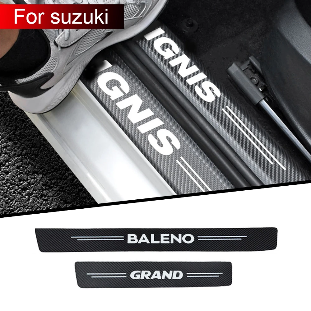 

4pcs car sticker Door slot Sill Sticker decoration For Suzuki SWIFT ALTO BALENO GRAND IGNIS JIMNY SAMURAI SX4 VITARA Accessories