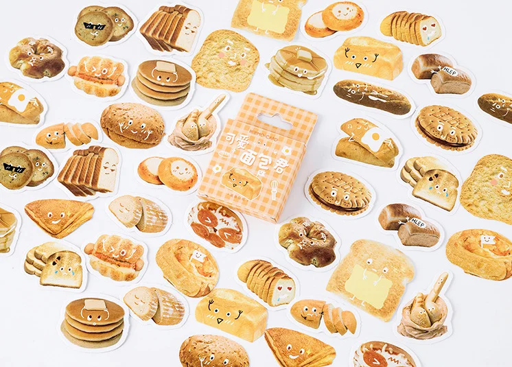 

Lovely bread decorative sticker(1pack=46pieces)