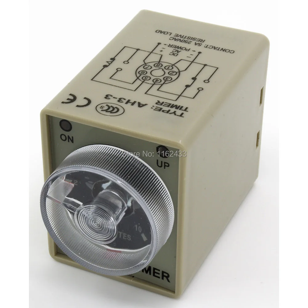 Ac 220v Delay Timer Time Relay 0 60 Seconds Or 0 60 Minutes Ah3-3 With Socket Ba
