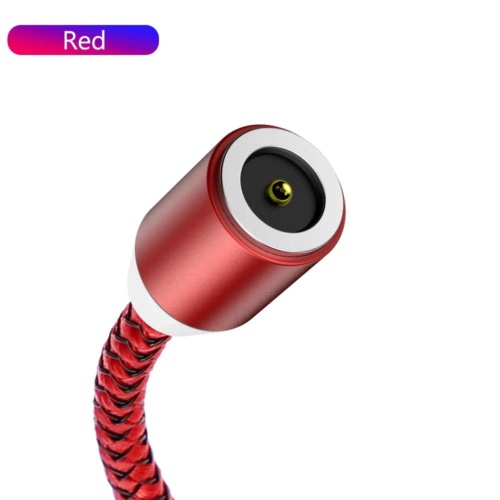 Магнитный Micro usb type C кабель для зарядки данных для iPhone 11 Pro XS Max 7 8 samsung Android 3A провод для быстрой зарядки 1 м 2 м USBC type C - Цвет: No Plug Red Cable
