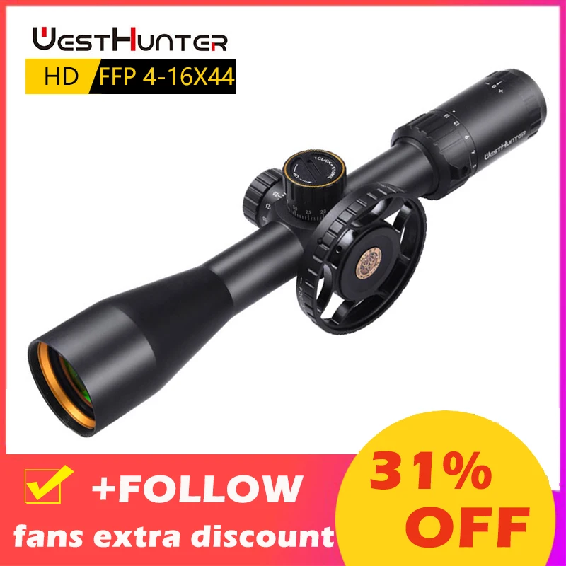 Охотничий прицел WESTHUNTER HD 4 16X44 FFP первый фокусный самолет прицелы с боковым