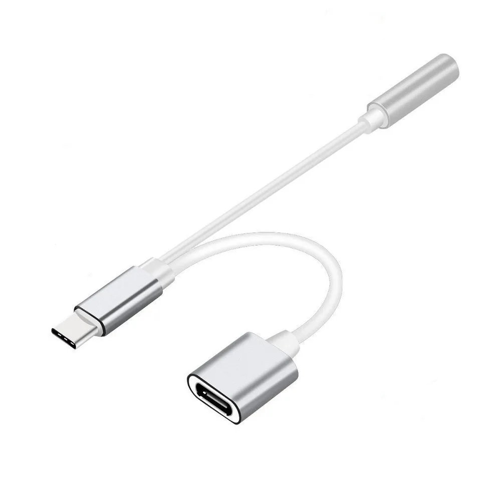 2 в 1 переходник с USB Type-C на аудиоразъем 3 5 мм | Мобильные телефоны и аксессуары