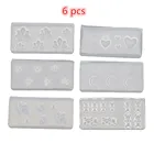 6 шт Лунный крест цветок медведь дизайн ногтей силиконовая форма для ногтей резьбовые шаблоны инструменты