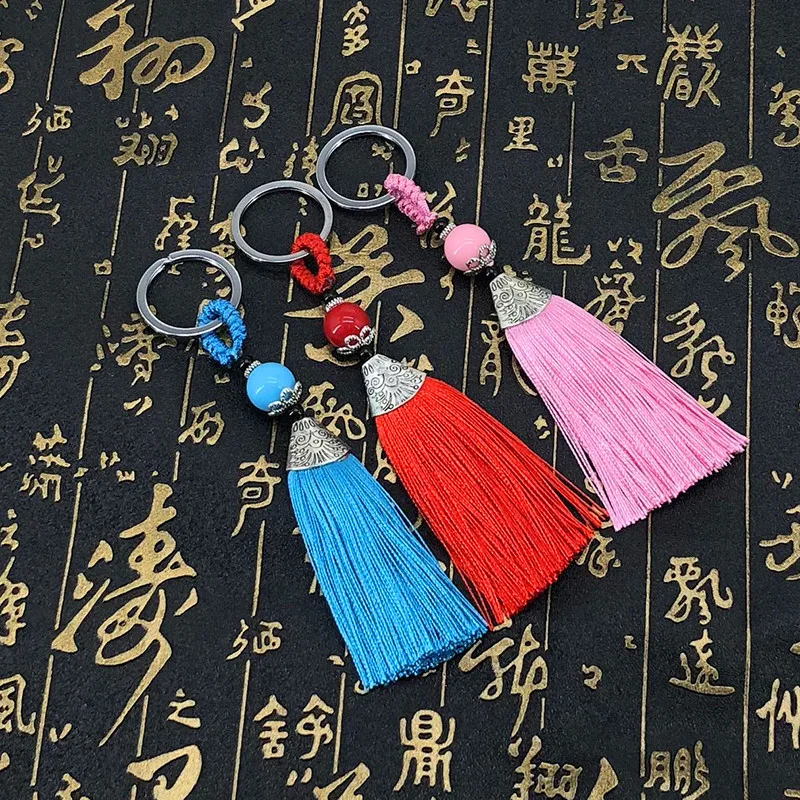 

Модные ювелирные изделия ручной работы, женский красочный брелок с помпоном и кисточкой в стиле бохо