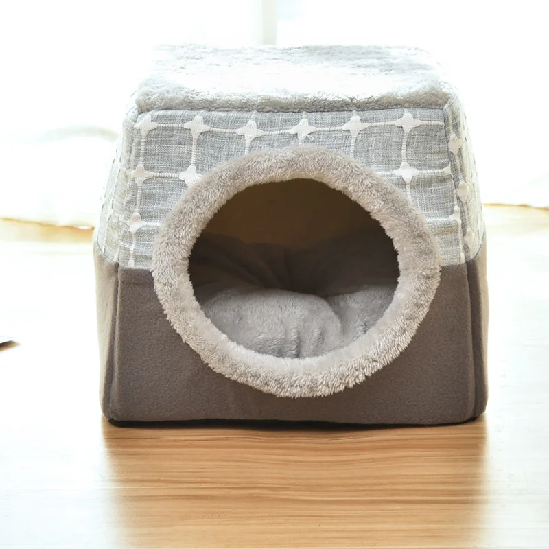 

Foldable Soft Warm Closed Type Pet Cat House for Small Dogs Sleeping Mat Pad Pet Supplies All Season General