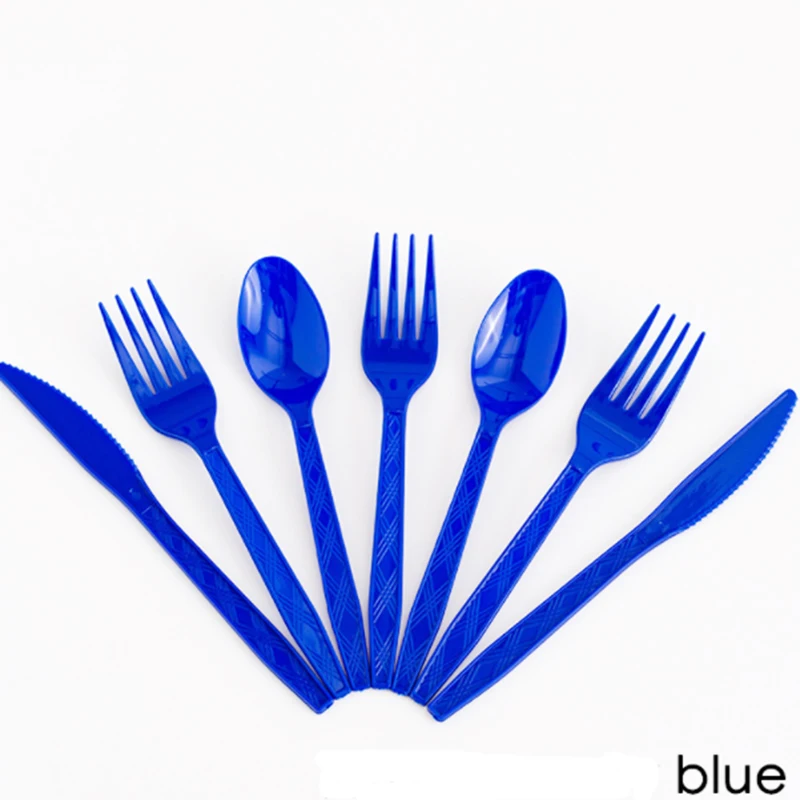 Набор столовых приборов из Королевского синего пластика 20 шт. столовые приборы