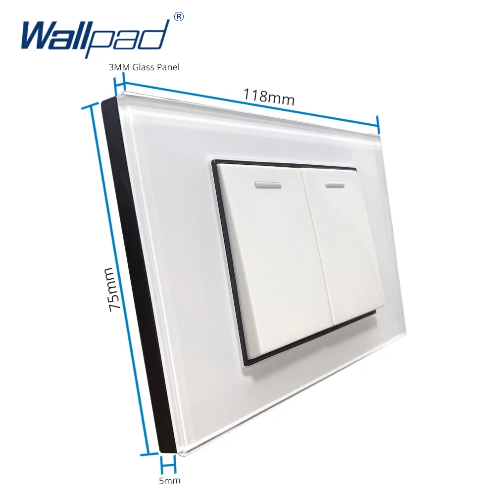 2 Gang способ настенный светильник переключатель Wallpad люксовые клавишные