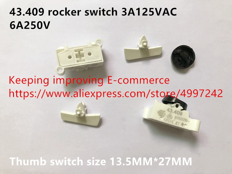 Оригинальный новый 100% 43 409 кулисный переключатель 3A125VAC 6A250V большой палец Размер 13