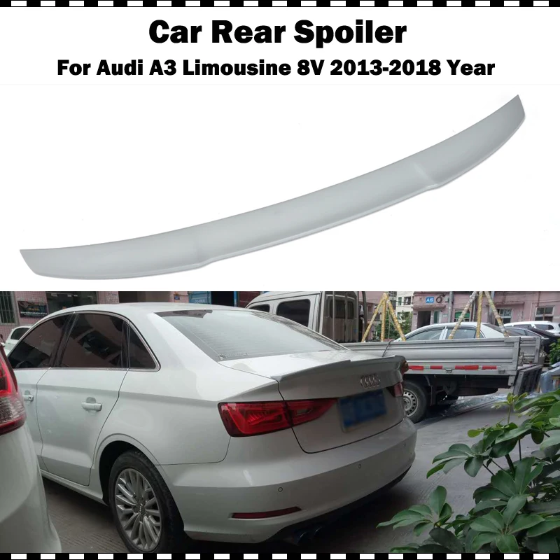 Стекловолокно Задний спойлер багажника для Audi A3 лимузин седан 2014 2015 2016 2017 2018 8V FRP
