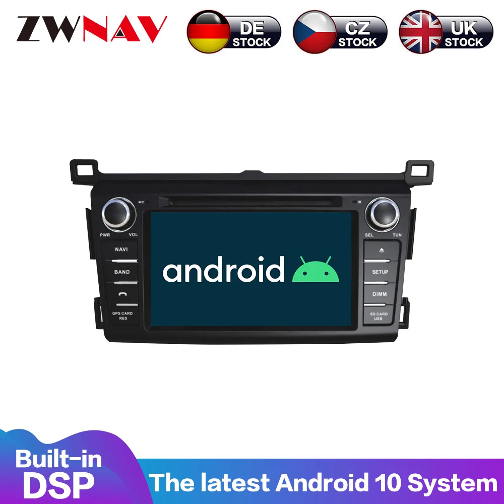 Android 10 PX6 4 + 64G с DSP Carplay IPS экран для Toyota RAV4 Новый 2013 2017 pantalla grande AC