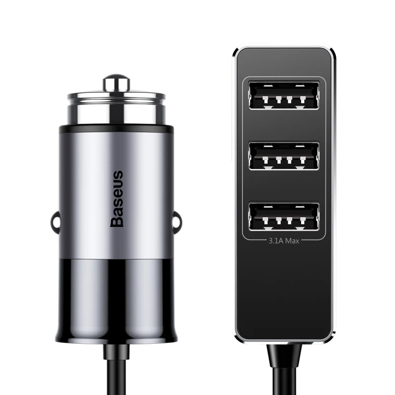 Baseus мульти 4 порта USB Автомобильное зарядное устройство несколько 5.5A турбо Быстрая автомобильная зарядка USB зарядное устройство для iPhone X samsung Xiaomi Мобильный телефон - Тип штекера: Grey