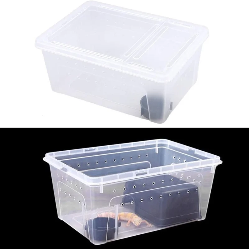 

Small Breeding Box Reptile Turtle Plastic Storage Case Feeding Hatching Container for Spider Insect Snake Terrarium Pet Houses