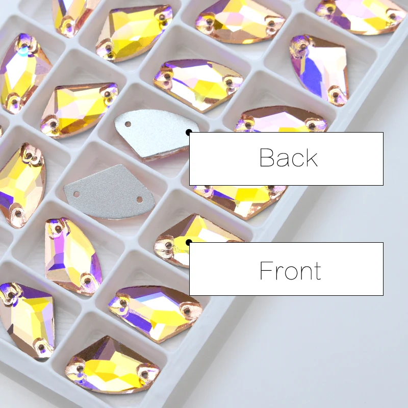 Стразы всех размеров AX для шитья стеклянные стразы AB цветов два отверстия