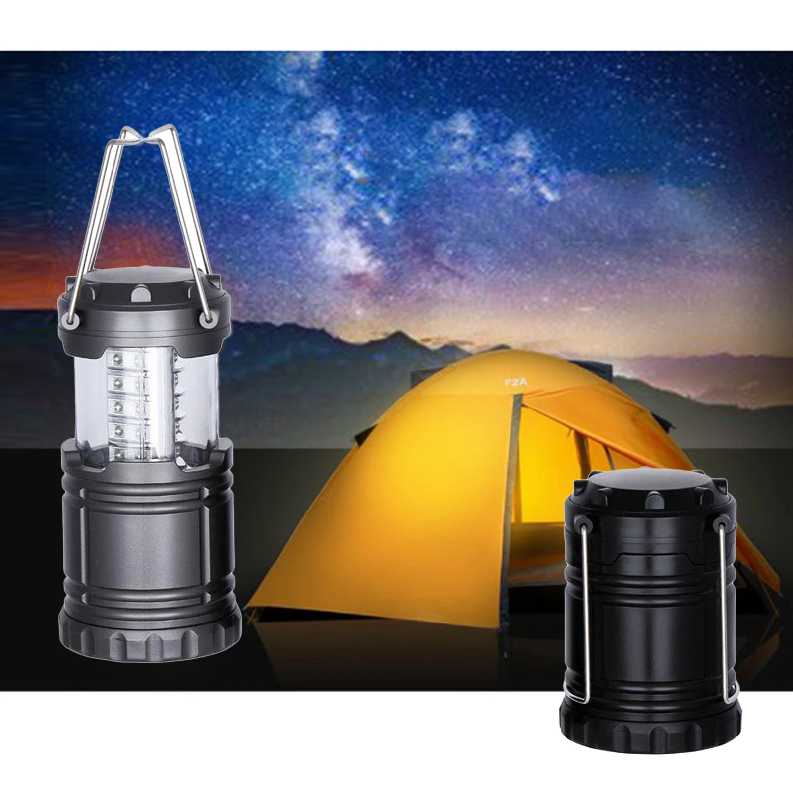 

Portable LED Camping Lantern Outdoor 30 LEDs Flashlights Waterproof Battery Powered Light for Home Garden Hiking Fishing