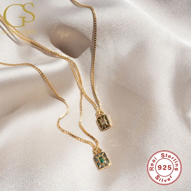 

GS Light Luxury Clavicle Chain 100% 925 Sterling Silver Necklace For Women Girls Fine Jewelry Choker Necklace Collares Bijoux